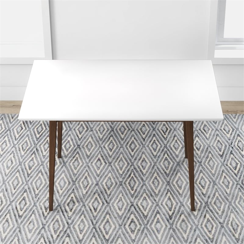 Verona Mid Century Solid Wood Walnut White Top 47