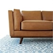 Augusta Modern Style Living Room Cushion Back Genuine Leather Sofa in Tan