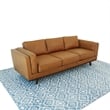 Augusta Modern Style Living Room Cushion Back Genuine Leather Sofa in Tan