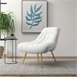 Eden Mid Century Furniture Style Comfortable Cream Fabric Boucle Lounge Chair