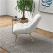 Eden Mid Century Furniture Style Comfortable Cream Fabric Boucle Lounge Chair