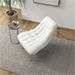 Eden Mid Century Furniture Style Comfortable Cream Fabric Boucle Lounge Chair