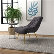 Eden Mid Century Furniture Style Comfortable Gray Boucle Fabric Lounge Chair