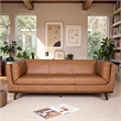 Rowan Living Room Soft Top Grain Leather Sofa in Cognac Tan