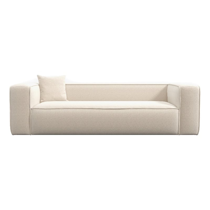 Canary Modern Living Room Furniture Style Cream Boucle Fabric Sofa  Couch