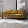 Helena Modern Living Room Pillow Back Dark Yellow Velvet Upholstered Sofa