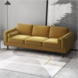 Helena Modern Living Room Pillow Back Dark Yellow Velvet Upholstered Sofa
