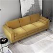 Helena Modern Living Room Pillow Back Dark Yellow Velvet Upholstered Sofa