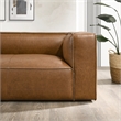 Pattison Rectangular Genuine Leather Sofa with Tight Back in Tan