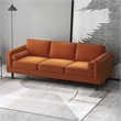 Helena Modern Living Room Rectangular Pillow Back Orange Velvet Sofa