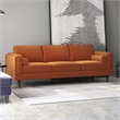 Helena Modern Living Room Rectangular Pillow Back Orange Velvet Sofa