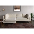 Theodore Living Room Pillow Back Beige Boucle Fabric Left-Facing Sectional Sofa