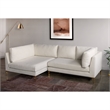 Theodore Living Room Pillow Back Beige Boucle Fabric Left-Facing Sectional Sofa