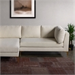 Theodore Living Room Pillow Back Beige Boucle Fabric Left-Facing Sectional Sofa