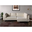 Theodore Living Room Pillow Back Beige Boucle Fabric Right-Facing Sectional Sofa