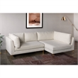 Theodore Living Room Pillow Back Beige Boucle Fabric Right-Facing Sectional Sofa