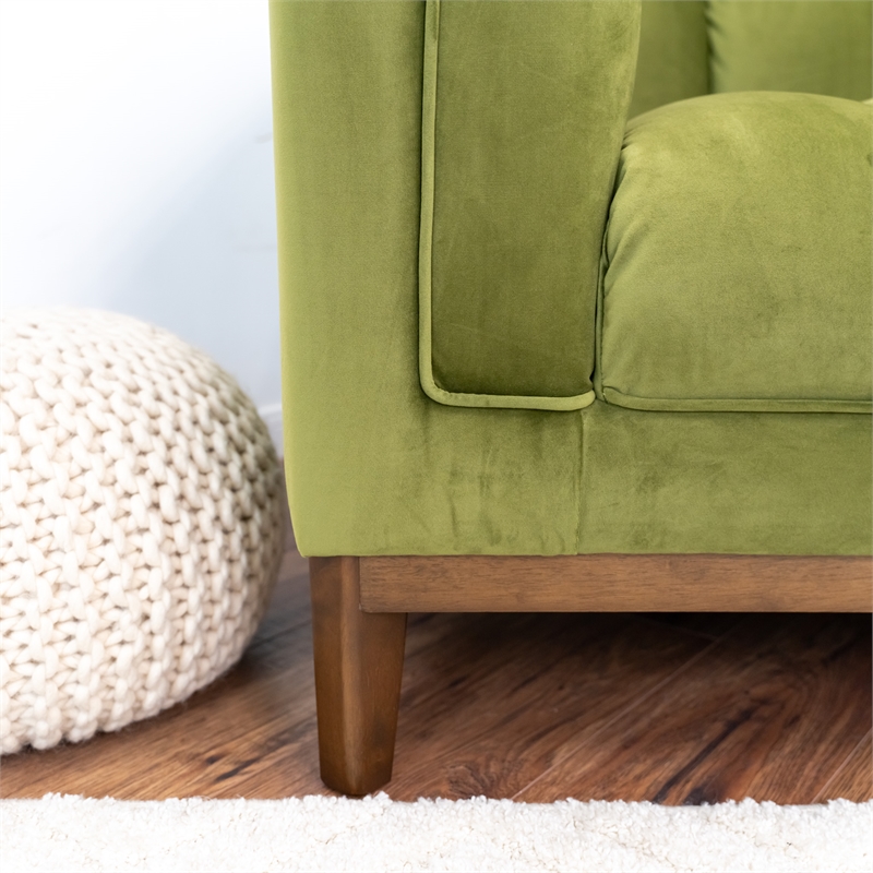 James Mid Century Modern Luxury Living Room Green Velvet Couch