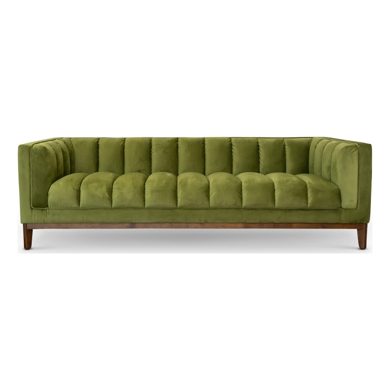 James Mid Century Modern Luxury Living Room Green Velvet Couch