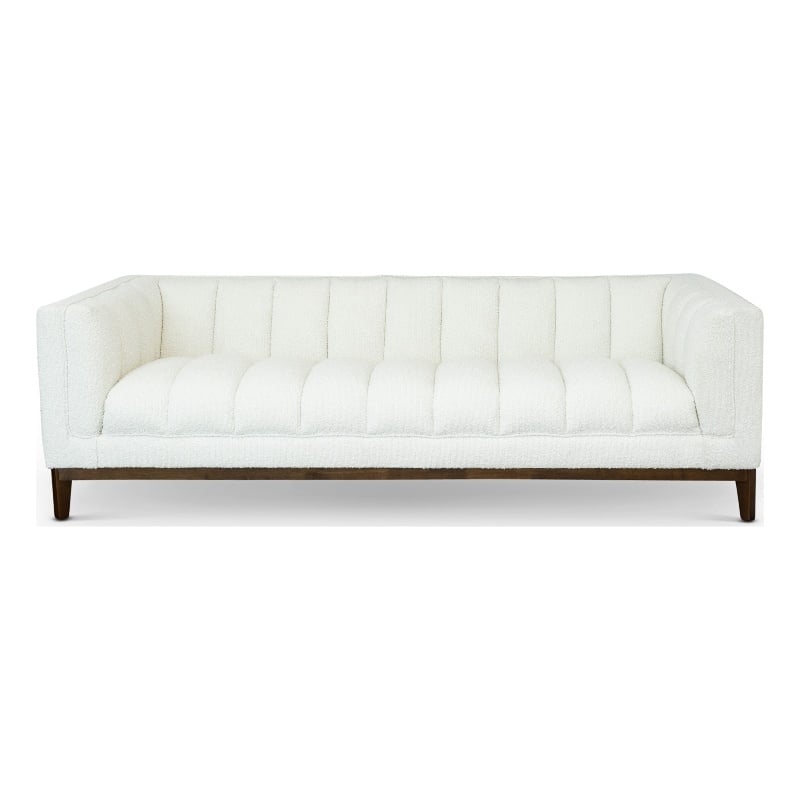 James Mid Century Modern Luxury Living Room White Boucle Fabric Couch