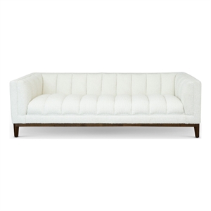 James Mid Century Modern Luxury Living Room White Boucle Fabric Couch