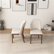 Belar Mid-Century Linen Fabric Dining Chairs in Beige (Set of 2)