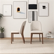 Belar Mid-Century Linen Fabric Dining Chairs in Beige (Set of 2)