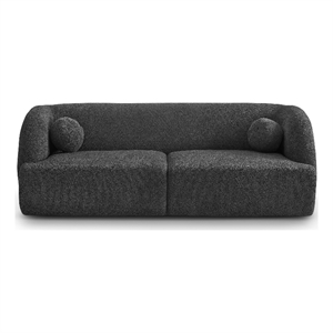 Querno Modern Luxury Japandi Style Boucle Fabric Curvy Sofa Couch in Gray