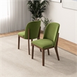 Belar Mid-Century Modern Velvet Dining Chairs in Green (Set of 2)