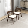 Roxy Mid-Century Modern Velvet Dining Chair in Cream (Set of 2)