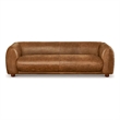 Maylo Mid Century Modern Luxury Italian Leather Couch in Brown Tan