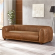 Maylo Mid Century Modern Luxury Italian Leather Couch in Brown Tan