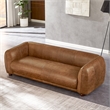 Maylo Mid Century Modern Luxury Italian Leather Couch in Brown Tan