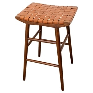 Jean Modern Kitchen Furniture Island Genuine Leather Counter Stool in Tan
