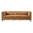 Ashcroft Kendrix 84'' Leather Upholstered Sofa in Cognac Tan