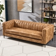 Ashcroft Kendrix 84'' Leather Upholstered Sofa in Cognac Tan