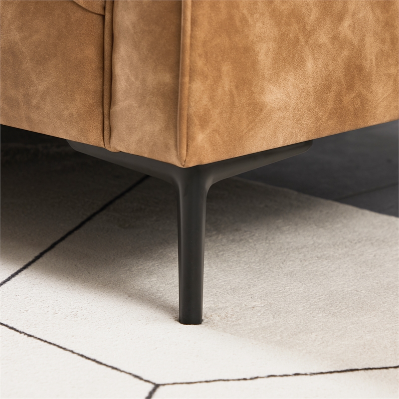 Ashcroft Kendrix 84'' Leather Upholstered Sofa in Cognac Tan