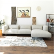 Saviola Beige Fabric Linen Right-Facing Modern Living Room Corner Sectional Sofa