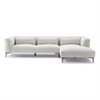 Saviola Beige Fabric Linen Right-Facing Modern Living Room Corner Sectional Sofa