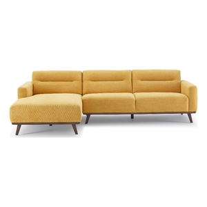 Narvik Dark Yellow Fabric Linen Left-Facing Living Room Corner Sectional Sofa