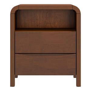 Arton Mid Century Solid Wood Walnut Nightstand Bed Side Tables with 2 Drawers