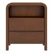 Arton Mid Century Solid Wood Walnut Nightstand Bed Side Tables with 2 Drawers
