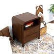 Arton Mid Century Solid Wood Walnut Nightstand Bed Side Tables with 2 Drawers