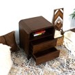 Arton Mid Century Solid Wood Walnut Nightstand Bed Side Tables with 2 Drawers