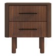 Stan Mid Century Solid Wood Walnut Nightstand Bed Side Tables with 2 Drawers