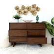 Boston Mid Century Modern Solid Wood Walnut Dresser with 6 Drawers