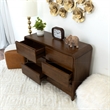 Arton Mid Century Modern Solid Wood Walnut Dresser with 6 Drawers