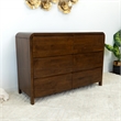 Arton Mid Century Modern Solid Wood Walnut Dresser with 6 Drawers