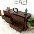 Carla Mid Century Modern Solid Wood Walnut Dresser with 6 Drawers