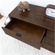 Carla Mid Century Modern Solid Wood Walnut Dresser with 6 Drawers