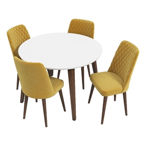 Palm Modern Solid Wood Walnut Dining Room & Kitchen Set for 4